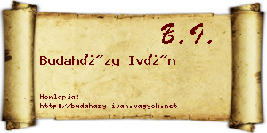 Budaházy Iván névjegykártya